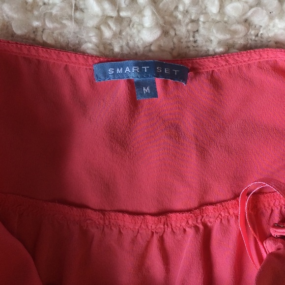 Vintage 90’s smart set 100% silk coral halter top - Picture 4 of 5